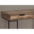 Monarch Specialties - 7557 Bureau 48 po L - Faux Bois Brun/Metal Noir-Fini sur tous les côtés pour un placement flexible n'importe où dans un bureau à domicile