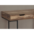 Monarch Specialties - 7557 Bureau 48 po L - Faux Bois Brun/Metal Noir-Fini sur tous les côtés pour un placement flexible n'importe où dans un bureau à domicile