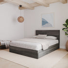 Nexera - Tête de lit double effet de planches, Gris écorce-N'est pas compatible avec les lits de métal
