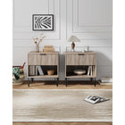 Manhattan Comfort - DUMBO 20,07" Table de nuit moderne 1 tiroir - Gris rustique - Lot de 2-Comprend 1 tiroir à extension totale avec tiroir supérieur au design à rainures verticales