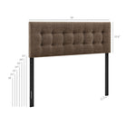 Modway - Emily Tissu tapis Tête de lit King Size, Moka-Touffage de boutons