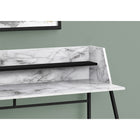Monarch Specialties - 7549 Bureau 48 po L - Faux Marbre Blanc/Metal Noir-Fini sur tous les côtés pour un placement flexible n'importe où dans un bureau à domicile