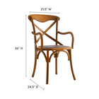 Modway - Gear Fauteuil à manger Ensemble de 2 - Noyer-Siège en rotin naturel
