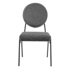 Modway - Craft Tissu rembourré Fauteuils d’accompagnement à manger Ensemble de 2 - Charbon noir-10