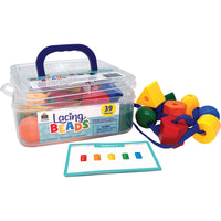 Teacher Created Resources - Perles de laçage - Ensemble de 39-Les enfants apprécieront d'utiliser l'un des quatre lacets aux couleurs vives pour créer des motifs de perles de différentes couleurs et formes