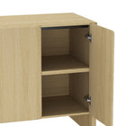 Manhattan Comfort - Buffet moderne Linda 60" à 4 portes - Chêne naturel-Design de tiroir épuré à façade plane pour une esthétique minimaliste et contemporaine