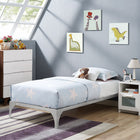 Modway - Ollie Cadre de lit simple, Argent-Cadre robuste en acier revêtu de poudre