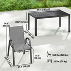 Outsunny - ensemble de salle à manger d’extérieur 7 pièces pour 6 personnes avec chaises empilables - gris clair-Chaises en maille respirante qui sèchent rapidement et restent fraîches lors des discussions estivales