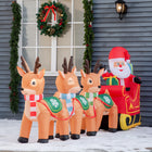 HOMCOM - Décoration d'extérieur de Noël de 4 - 5ft avec Père Noël sur traîneau et renne - Marron-Gonflage automatique après la mise sous tension vous permet d'utiliser facilement 