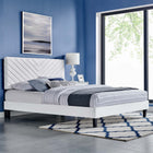 Modway - Roxanne Performance Velvet Lit de plateforme complet, Blanc-Revêtement en velours de performance