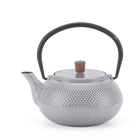 Minimal Enamelled Cast Iron Teapot - Dot Grey - 0.6 L-Cast iron teapot polished by hand for smooth finishing