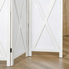 HOMCOM - Séparateur de pièce autoportant à 4 panneaux pour chambre et bureau - blanc-Matériau : Bois de paulownia 
