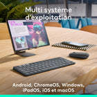 Logitech - Keys-To-Go 2, clavier Bluetooth portable pour tablette avec coque intégrée - Lilac-Associez jusqu’à trois dispositifs: saisissez du texte sur trois dispositifs différents à partir d’un seul petit clavier et passez de l'un à l'autre d'un simple appui sur une touche