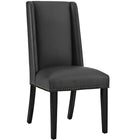 Modway - Baron Vinyle Chaise à manger Ensemble de 2 - Noir-Moulures anciennes en cuivre à tête de clous