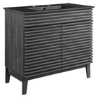 Modway - Render 36" Vanette de salle de bain - Noir charbon-Vanité moderne du milieu du siècle