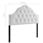 Modway - Sovereign Touffe de diamant Performance Velvet Tête de lit Queen, Blanc-Sellerie en velours en polyester
