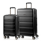 Champs - Tech Ensemble de Bagages 2 Pièces - Noir-Extension sur le bagage à main