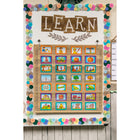 Teacher Created Resources - Tableau de poche à 7 pochettes, motif toile de jute, 28 po x 28 po-Idéal pour les enseignants