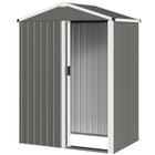 Outsunny - Remise de jardin extérieure 4,5 pi x 3 pi, gris clair-Fabriqué en acier galvanisé, il offre une protection toute l'année 
