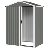 Outsunny - Remise de jardin extérieure 4,5 pi x 3 pi, gris clair-Fabriqué en acier galvanisé, il offre une protection toute l'année 
