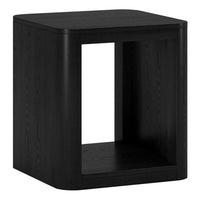 Hudson&Canal - Table d'appoint carrée Kellan de 50 cm de largeur, , grain noir-Un design contemporain moderne pour votre salon, votre bureau et plus encore