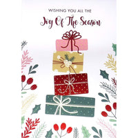 Mill Brook Studio - Cartes de souhaits Noël / Enveloppes - 5-3/8 po x 7-3/4 po - Souhaits de Joie - Paquet de 18-Cartes de souhaits qualité boutique
