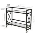 Hudson&Canal - Chariot-bar Holly 38" de largeur - Bronze noirci-8