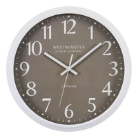 Monarch Specialties - 9115 Horloge Murale Rond de 12"- Visage Bronze Foncé/Cadre Blanc-Rehaussez la décoration de votre intérieur avec cette horloge murale ronde de12 pouces, dotée d'un cadran élégant en bronze foncé et d'un cadre blanc saisissant, parfaite pour tout espace contemporain
