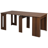 HOMCOM - Table à manger rectangulaire extensible 23,6 po-70,9 po pour 6-8 personnes - brun clair-Cette table à manger s'étend de 23,6 po à 70,9 po, offrant des places pour jusqu'à 6 personnes 