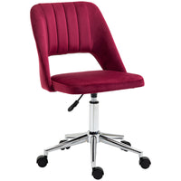 Vinsetto - Chaise de bureau pivotante sans accoudoirs - rouge-Design simple avec rembourrage épais pour un confort accru