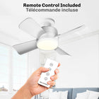 Bell+Howell - Ventilateur à douille de 15,7 po, lumière chaude avec télécommande - Blanc-Choisissez parmi plusieurs réglages d'éclairage : élevé, moyen ou faible