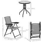 Outsunny - Ensemble bistro de patio pliant avec chaises et table ronde-L'ensemble est fabriqué en acier peint par poudrage pour une plus grande durabilité 