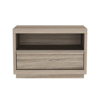Manhattan Comfort - Table de nuit contemporaine Navis 32" à 1 tiroir - Chêne naturel-La finition aspect bois offre une apparence chaleureuse et naturelle prisée dans la conception de meubles modernes