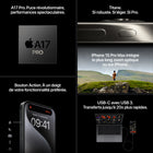 Apple - iPhone 15 Pro Max 6,7 po ecran Liquid Retina - 1 To - Titane noir - Bell et Virgin Plus-Fonctionnalités De Sécurité Vitales : Si vous êtes en situation d'urgence, mais qu'aucun réseau cellulaire ou Wi-Fi n'est à votre portée, Urgence SOS par satellite peut vous aider. Et avec Détection d'accident, iPhone peut reconnaître un accident de voiture grave et appeler les secours pour vous