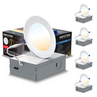 ShoppingAll - Impotek Lumière de plafond encastrée LED 4” 5 CCT avec boîte de jonction - 2700K/3000K/3500K/4000K/5000K - Dimmable IC Classé ETL Étoile d’Énergie 9W 800LM - RCL1-9W4IN (Paquet de 4)-Luminosité exceptionnelle et gradation réglable - Illuminez votre espace avec le summum de la technologie LED. Notre lumière de plafond encastrée offre des lumens supérieurs pour une luminosité inégalée tout en maintenant une efficacité énergétique de seulement 9 watts pour 800 lumens. Profitez d’une gradation flu