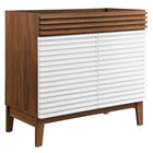 Modway - Render 36" Armoire à coiffeuse de salle de bain - Noyer blanc-7