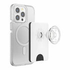 PopSockets - PopWallet+ pour MagSafe avec Anneau Adaptateur Magnétique - Blanc/Clear-Profil élégant qui se glisse aisément dans la poche