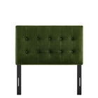 Modway - Emily Velours de performance résistant aux taches Tête de lit, Vert mousse-Assemblée requise