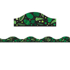 Ashley Productions - Bordure festonnée magnétique - Vert sur fond noir - 12 pi/paquet - Paquet de 6-Chaque section mesure 1" de haut sur 12" de large
