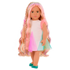 Our Generation - Poupée Cheveux - Tessie 46 cm-Cette poupée de 46 cm a des yeux noisette réalistes qui s'ouvrent et se ferment avec de longs (très longs!) cheveux arc-en-ciel que les enfants peuvent coiffer et accessoiriser.