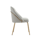 Manhattan Comfort - Lot de 2 chaises de salle à manger modernes Gracie 61,5 cm en similicuir, coloris pierre et or-Hauteur d’assise : 49,5 cm