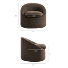 Modway - Sadie Slipcover Mélange de lin Chaise d’accent ronde - Cacao-Tissu en mélange de lin