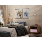 Manhattan Comfort - Table de nuit Rockefeller 20,08" style mid-century moderne à 1 tiroir - Nature et Rose Pink-Choisissez le design de votre poignée lorsque le produit est chez vous Option pour une poignée découpée ou un look affleurant