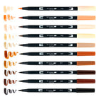 Tombow - Stylos à double pointe, couleurs portrait, paq./10-La pointe pinceau est conçue pour créer des traits fins, moyens ou épais