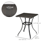 Outsunny - Table à manger de patio en osier avec trou pour parasol, brun mélangé-Conçue pour une utilisation durable  