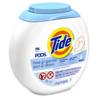 Tide - Capsules de détergent liquide PODS Free & Gentle, Paquet de 76-Fonctionne dans les laveuses ordinaires et HE (à chargement frontal et vertical)