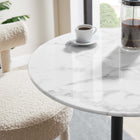 Modway - Lippa Rond de 28 po Faux marbre Bar Table, Noir Blanc-Sièges 2