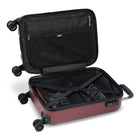 Roots - Chalet 19 po Valise de cabine rigide - Merlot-Comprend une poignée rétractable en aluminium avec bouton-poussoir pour faciliter le levage et la manœuvre.