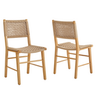 Modway - Ensemble de 2 chaises de salle à manger tressées Tindra - Naturel-Ensemble de 2 chaises de salle à manger