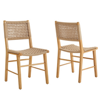 Modway - Ensemble de 2 chaises de salle à manger tressées Tindra - Naturel-Ensemble de 2 chaises de salle à manger